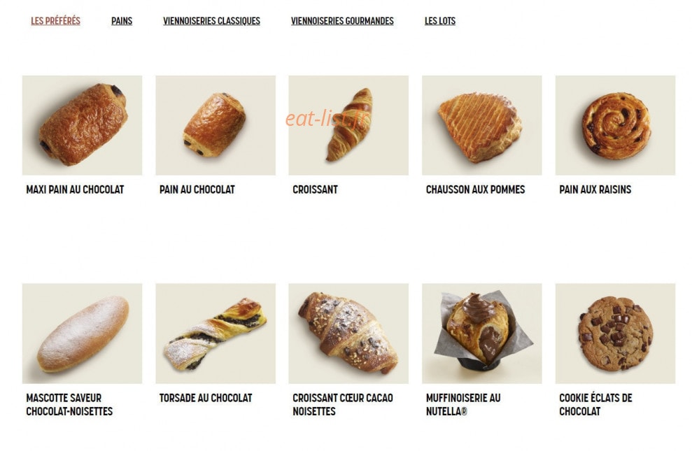 Brioche Dorée — carte page 7