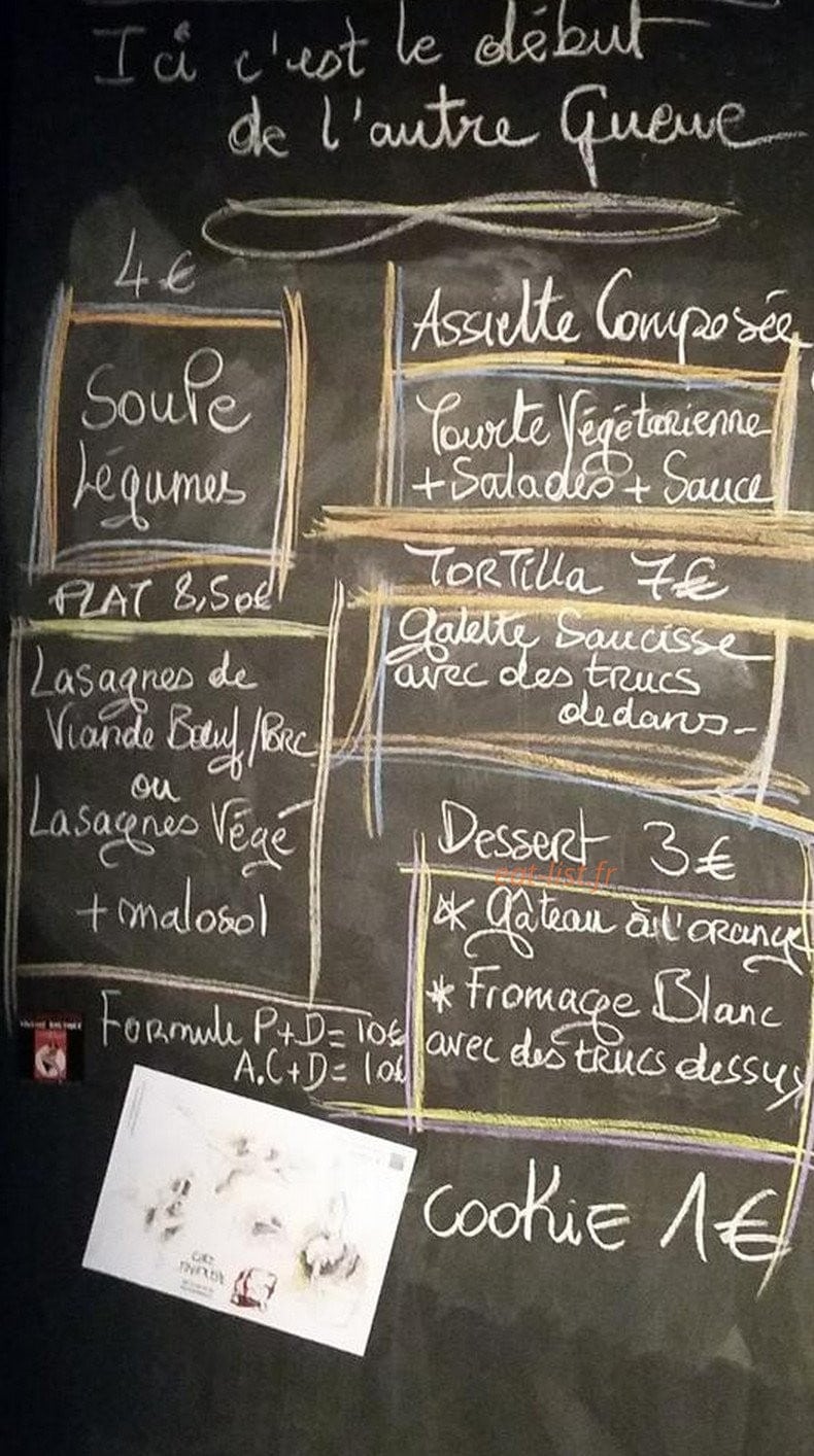 Chez Manouche — carte page 1
