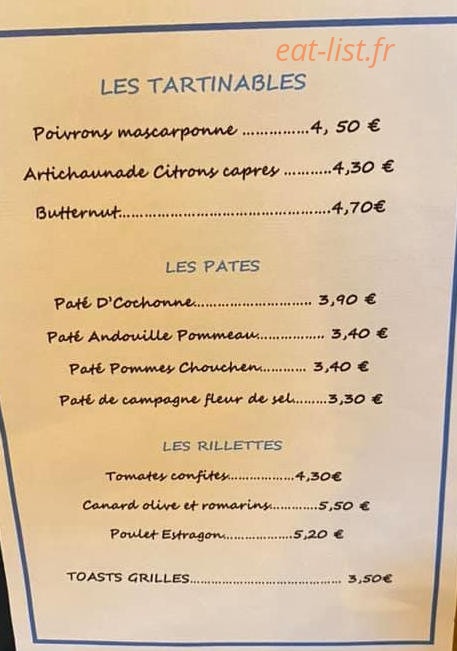 Chez Tata Flo — carte page 1