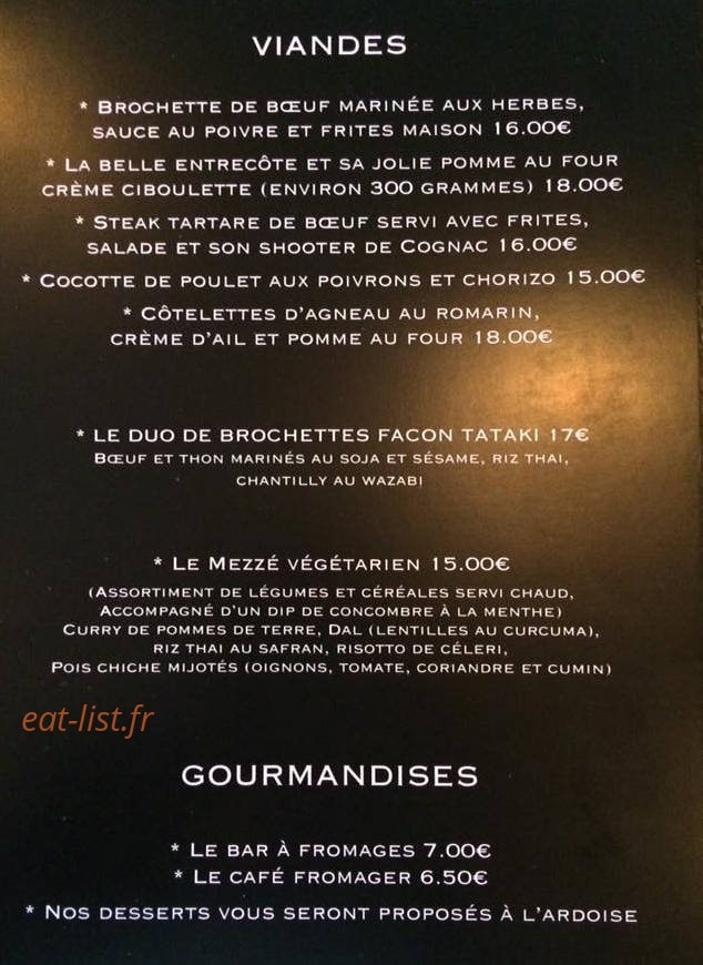 Chez Zaza — carte page 2