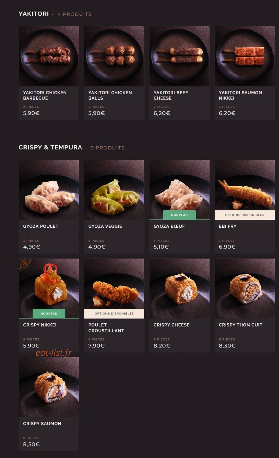 Côté Sushi — carte page 13