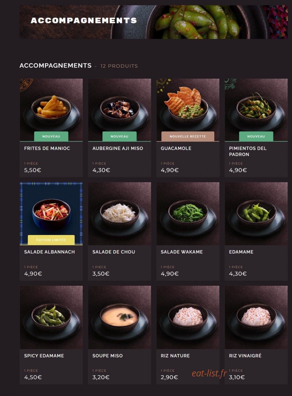 Côté Sushi — carte page 14