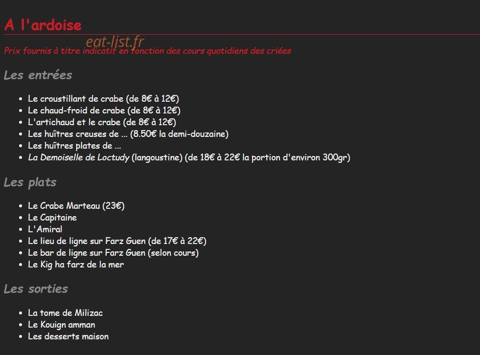 Crabe Marteau — carte page 1