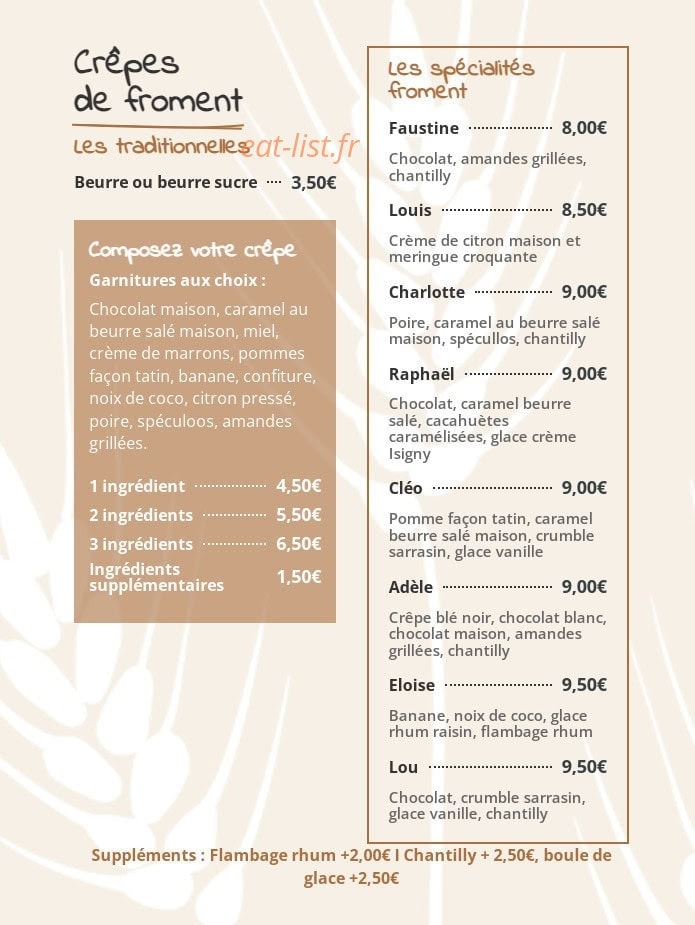 Crêperie Chez Mémé — carte page 2