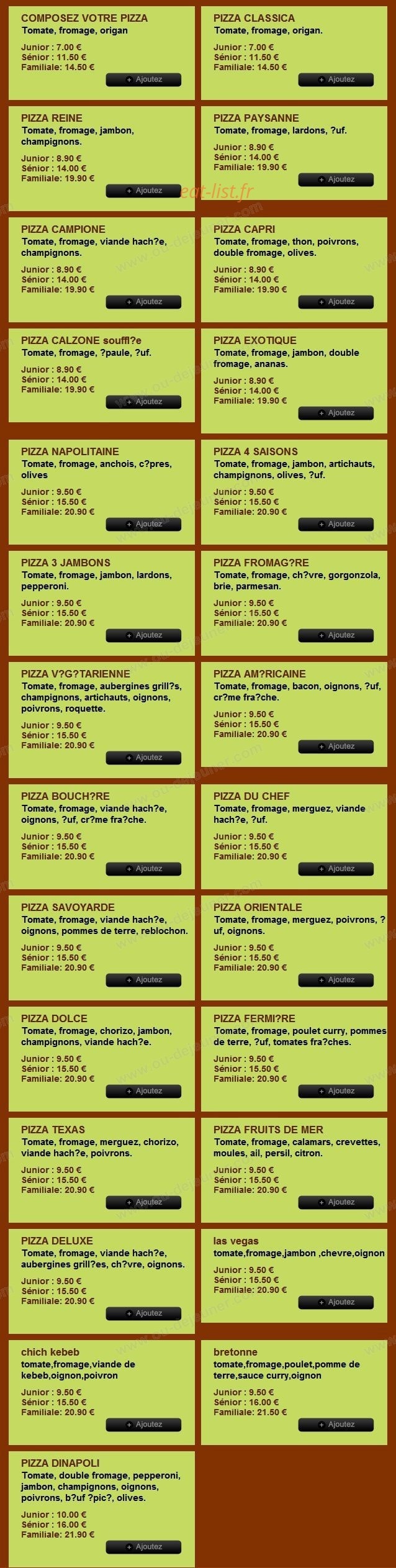 Dinapoli Pizza 29 — carte page 3