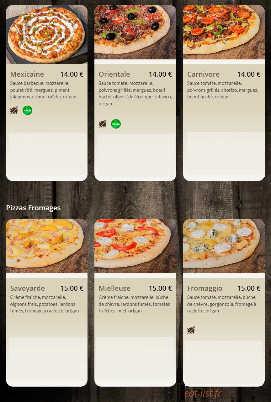Doog Pizza — carte page 3