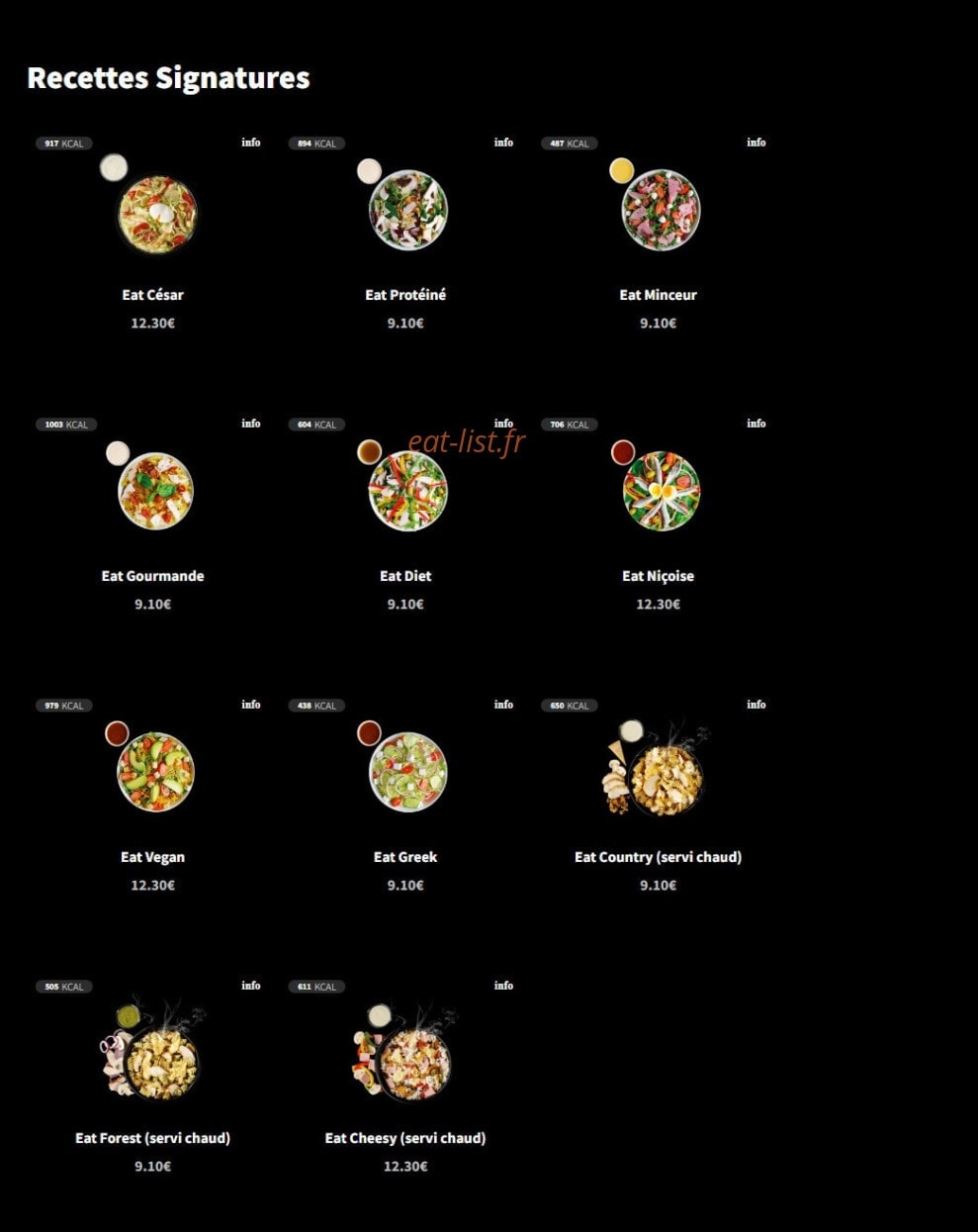 Eat Salad — carte page 12