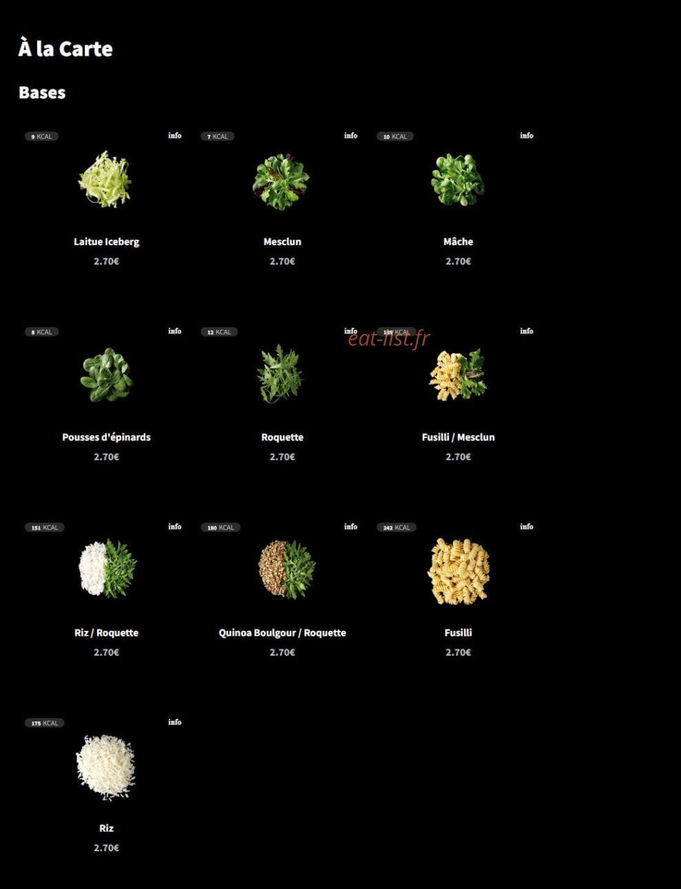 Eat Salad — carte page 2