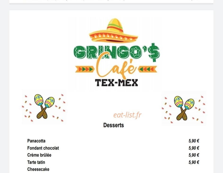 Gringo's Café — carte page 3
