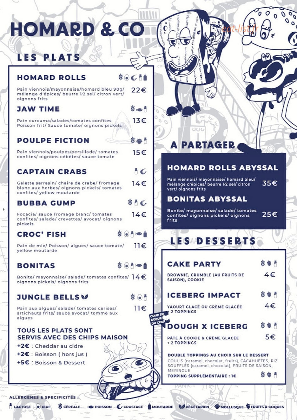 Homard & Co — carte page 1