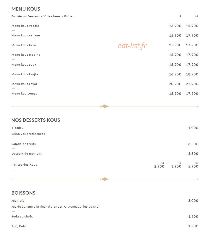 Kous — carte page 2