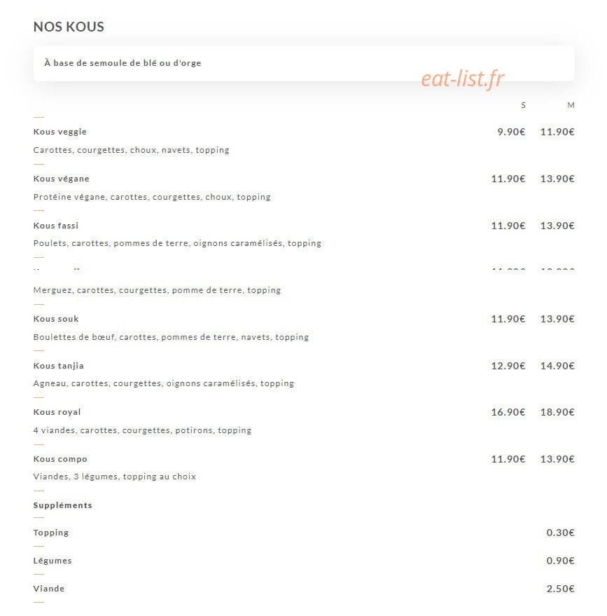 Kous — carte page 1