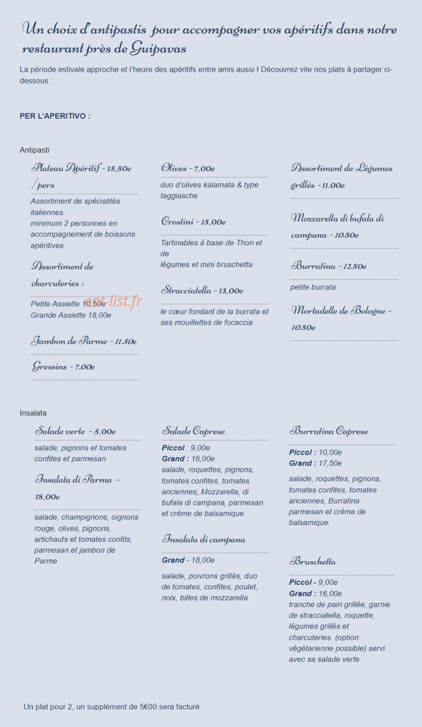 L'arôme antique — carte page 4