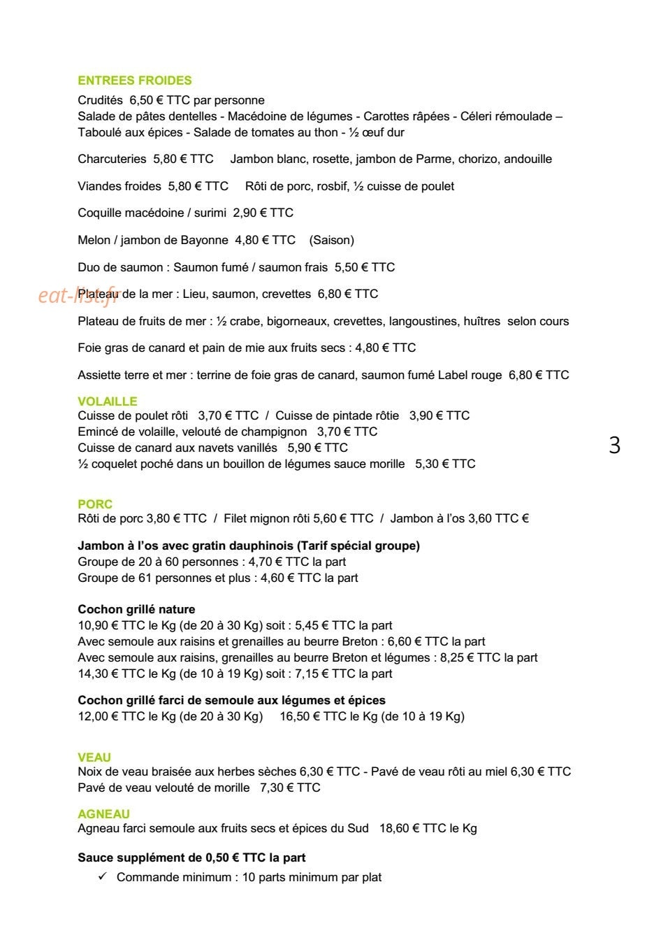 La table Bretonne — carte page 8