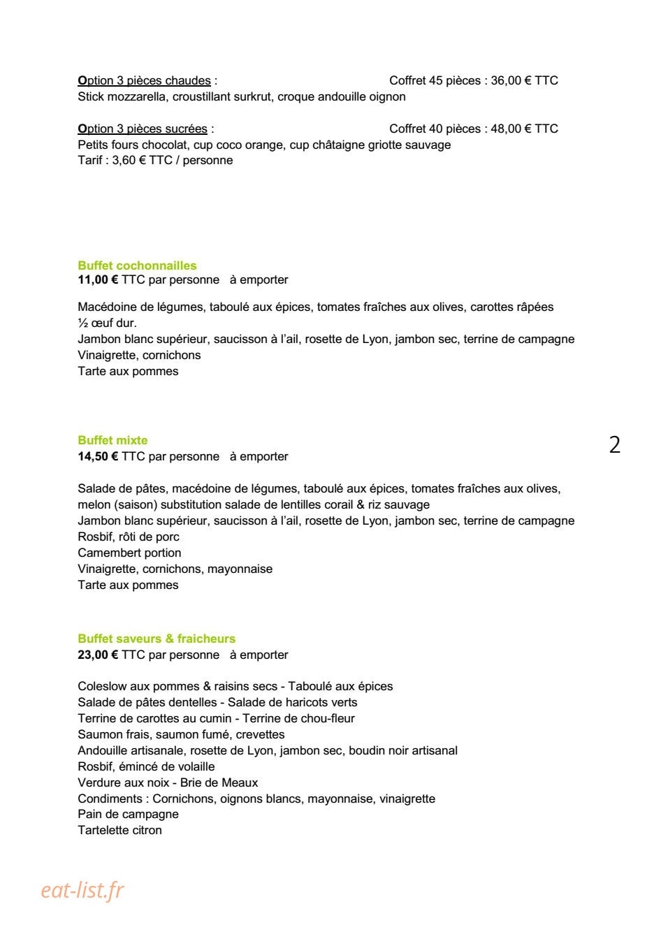 La table Bretonne — carte page 7