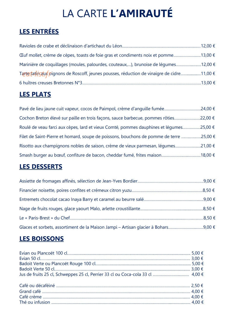 La Table de L'Amirauté — carte page 3
