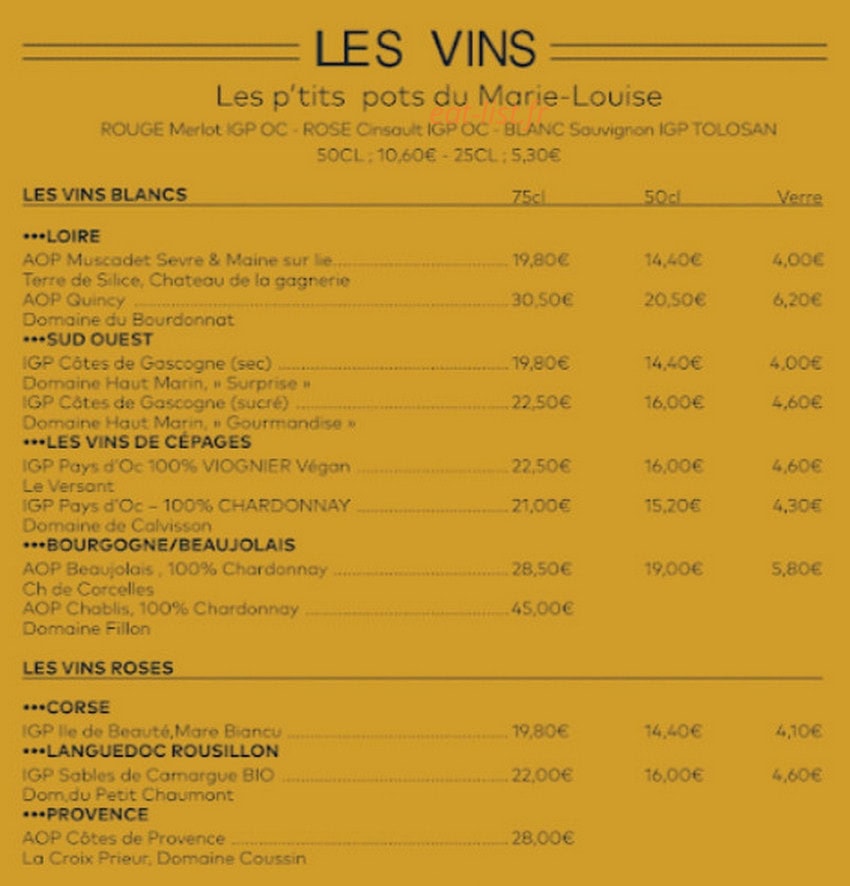 Le Marie Louise — carte page 8