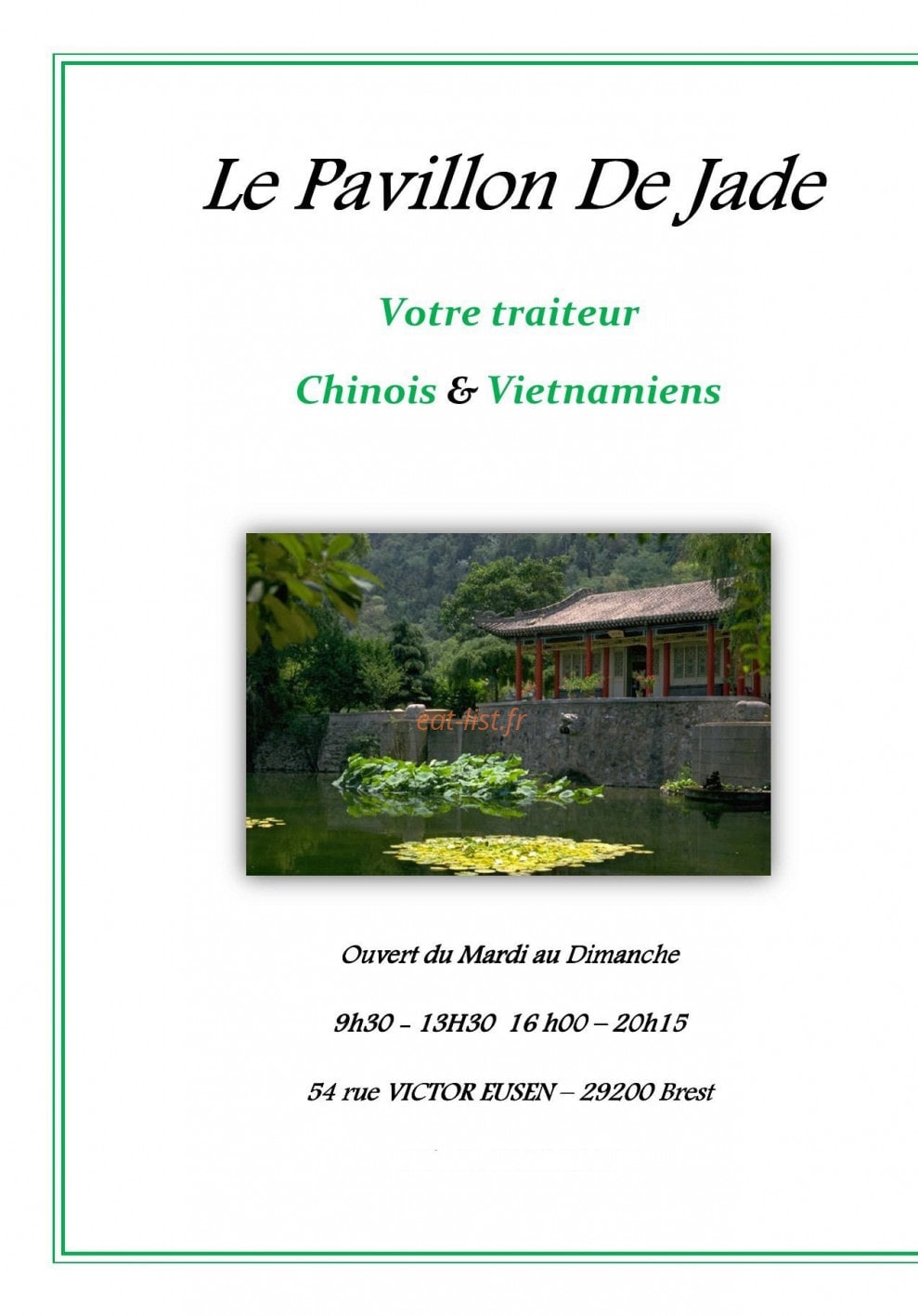 Le pavillon de Jade — carte page 1