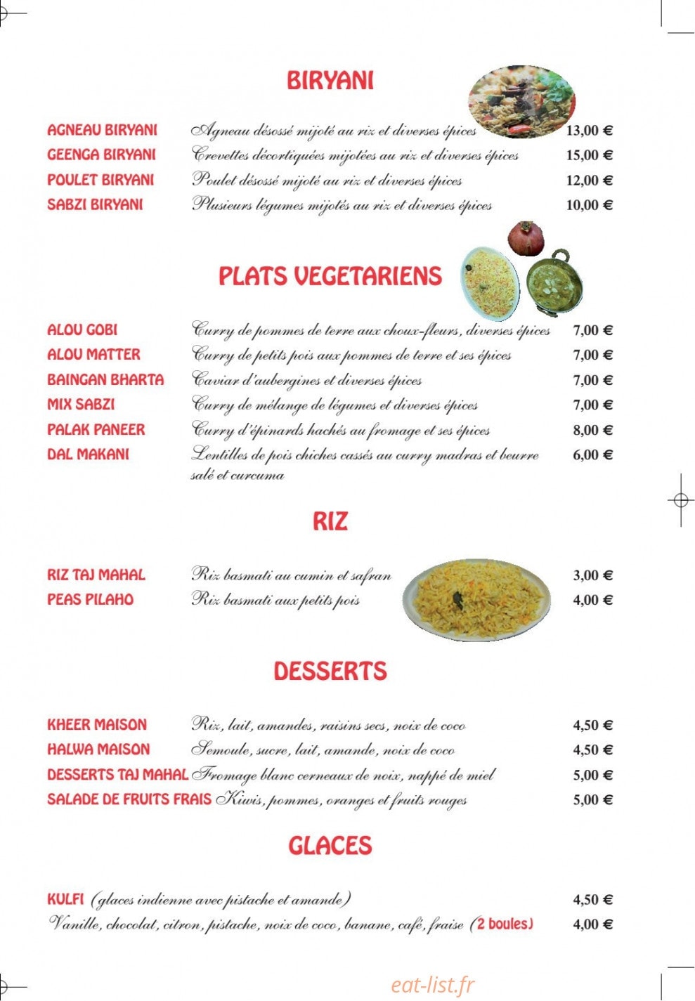 Le Shalimar — carte page 7