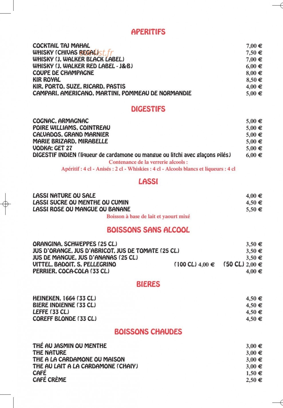 Le Shalimar — carte page 2