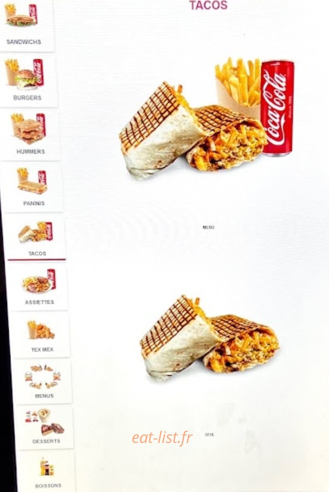 Majestic Fast food — carte page 1