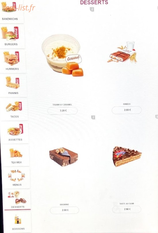 Majestic Fast food — carte page 2