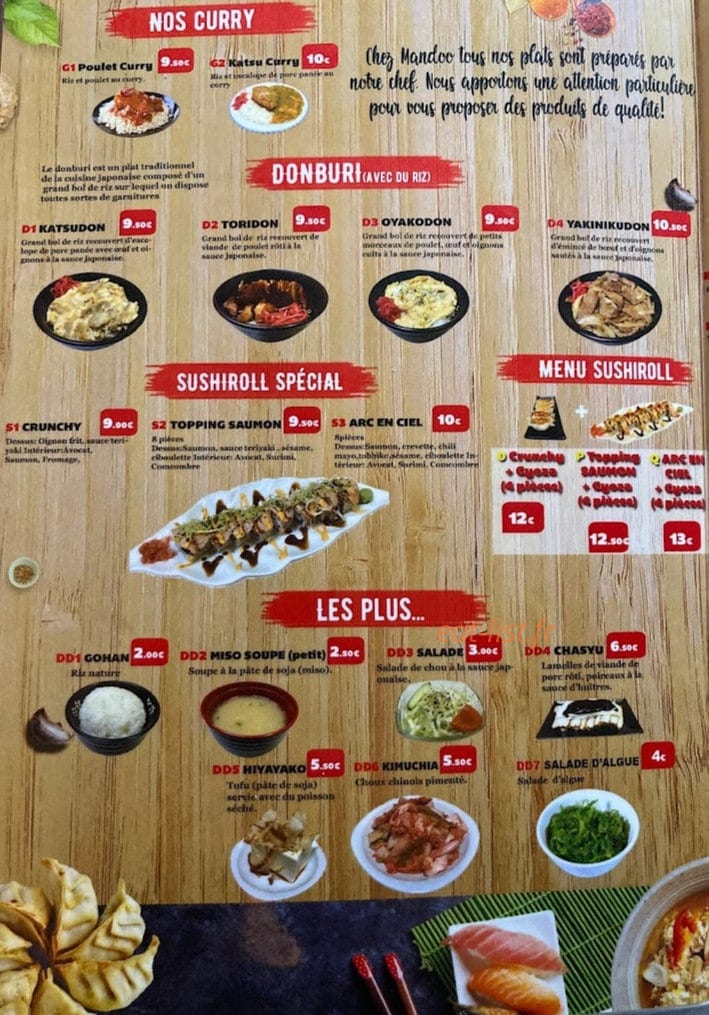 Mandoo — carte page 3