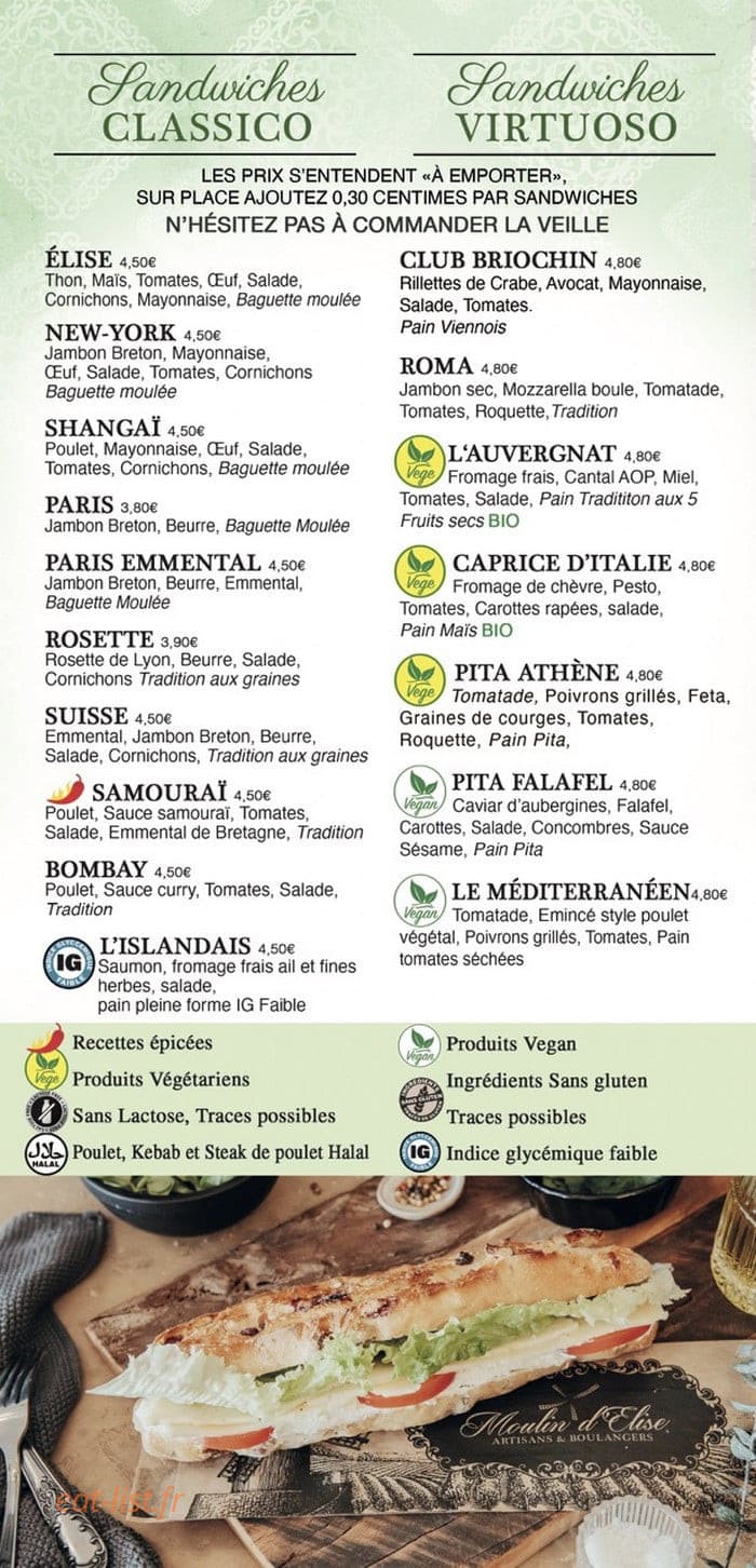 Moulin d'Élise Café — carte page 4