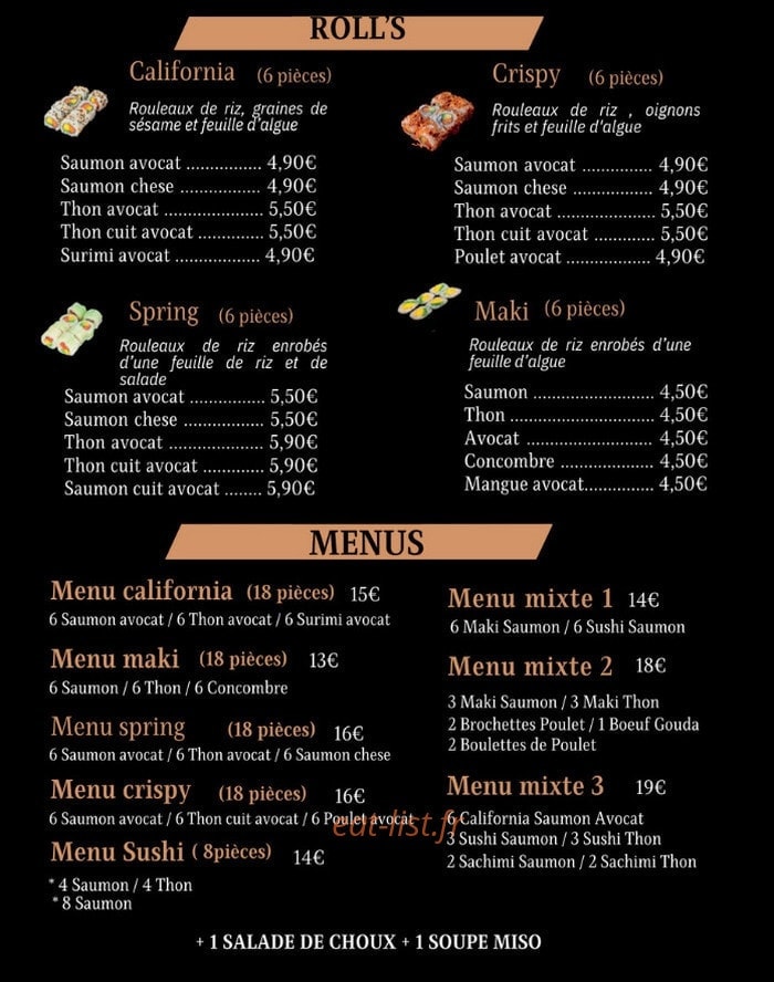 My Sushi 29 — carte page 4