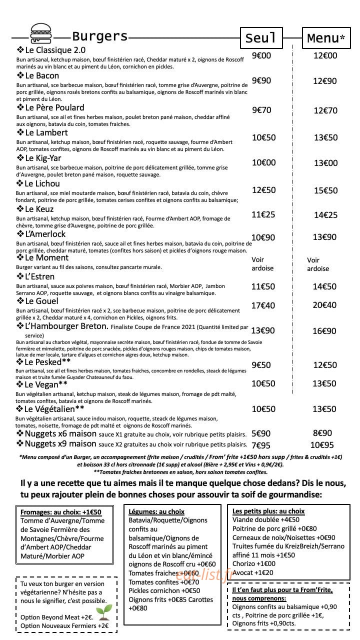 O'Local — carte page 1