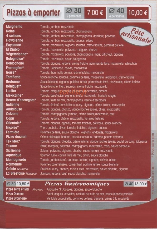 pizza et tradition — carte page 2