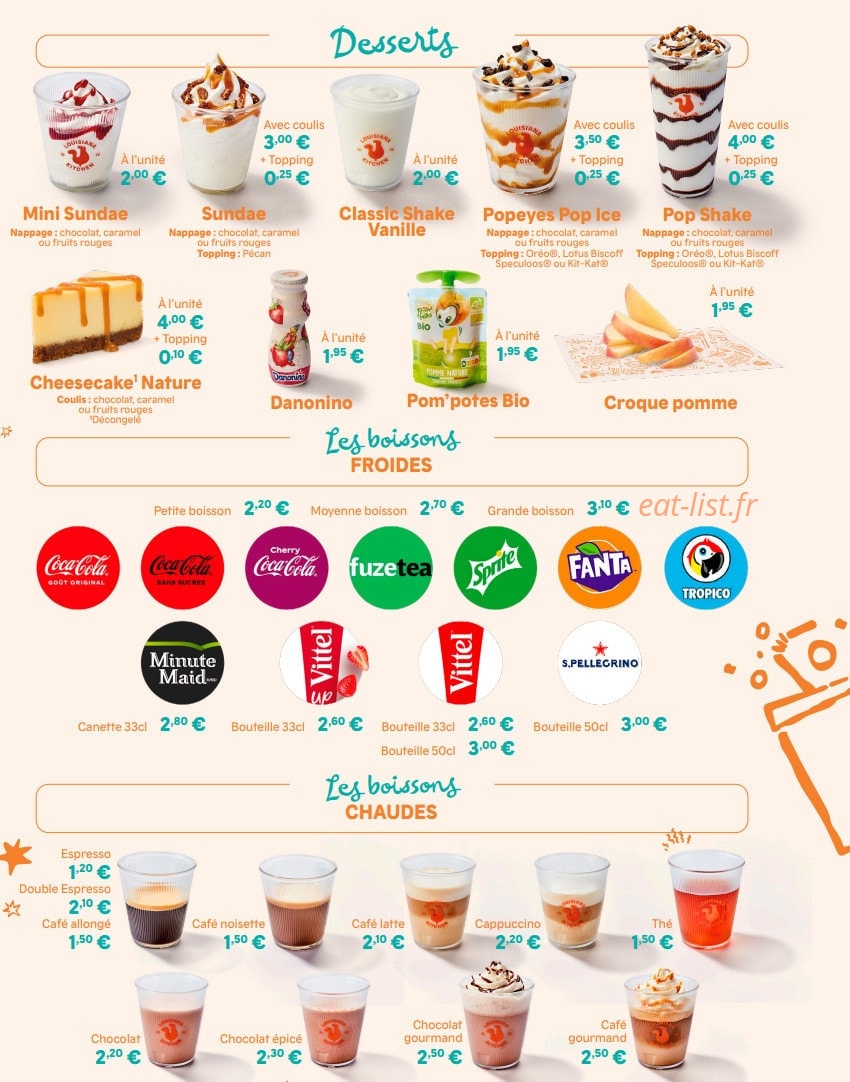 Popeyes — carte page 4