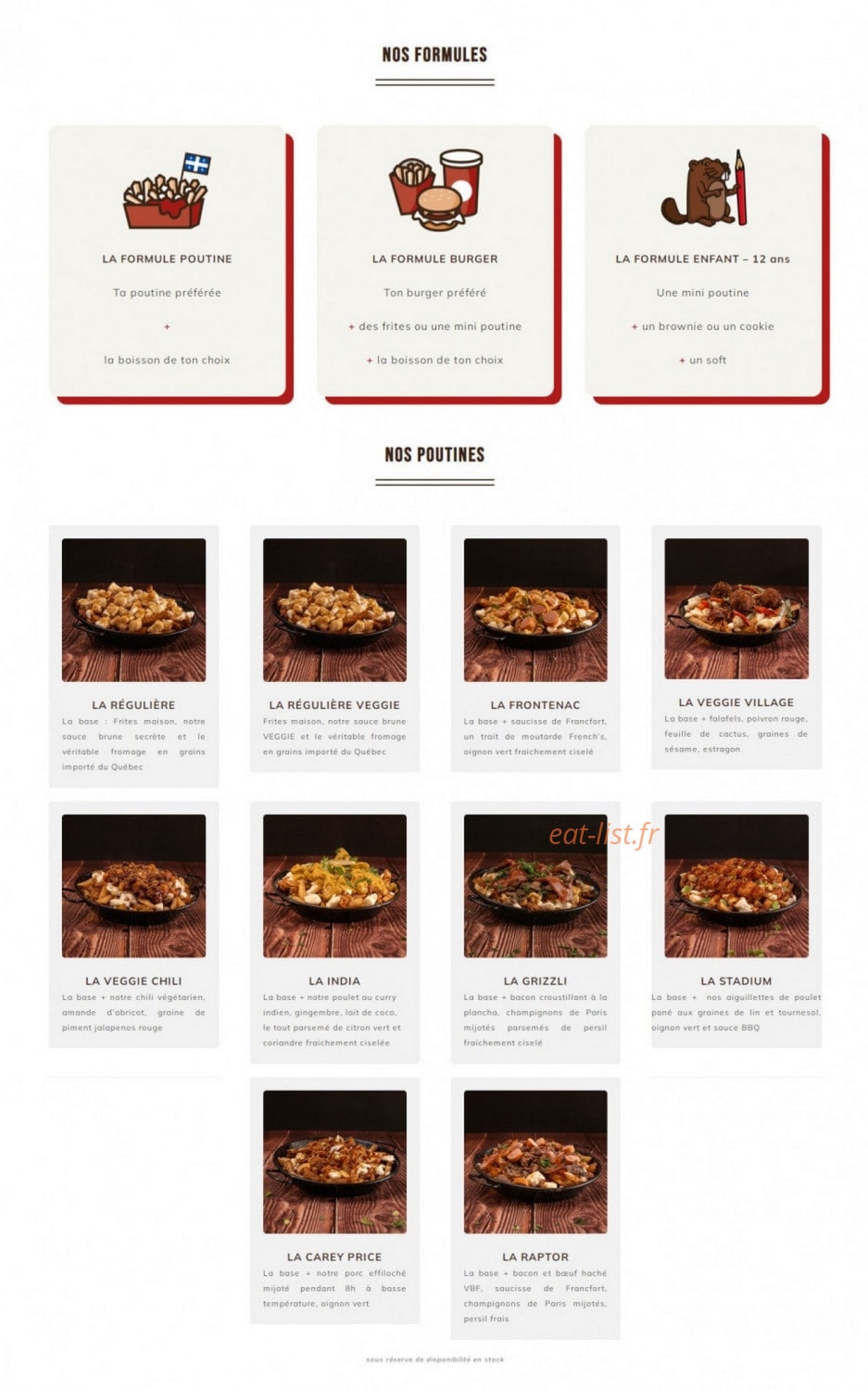 Poutinebros — carte page 1