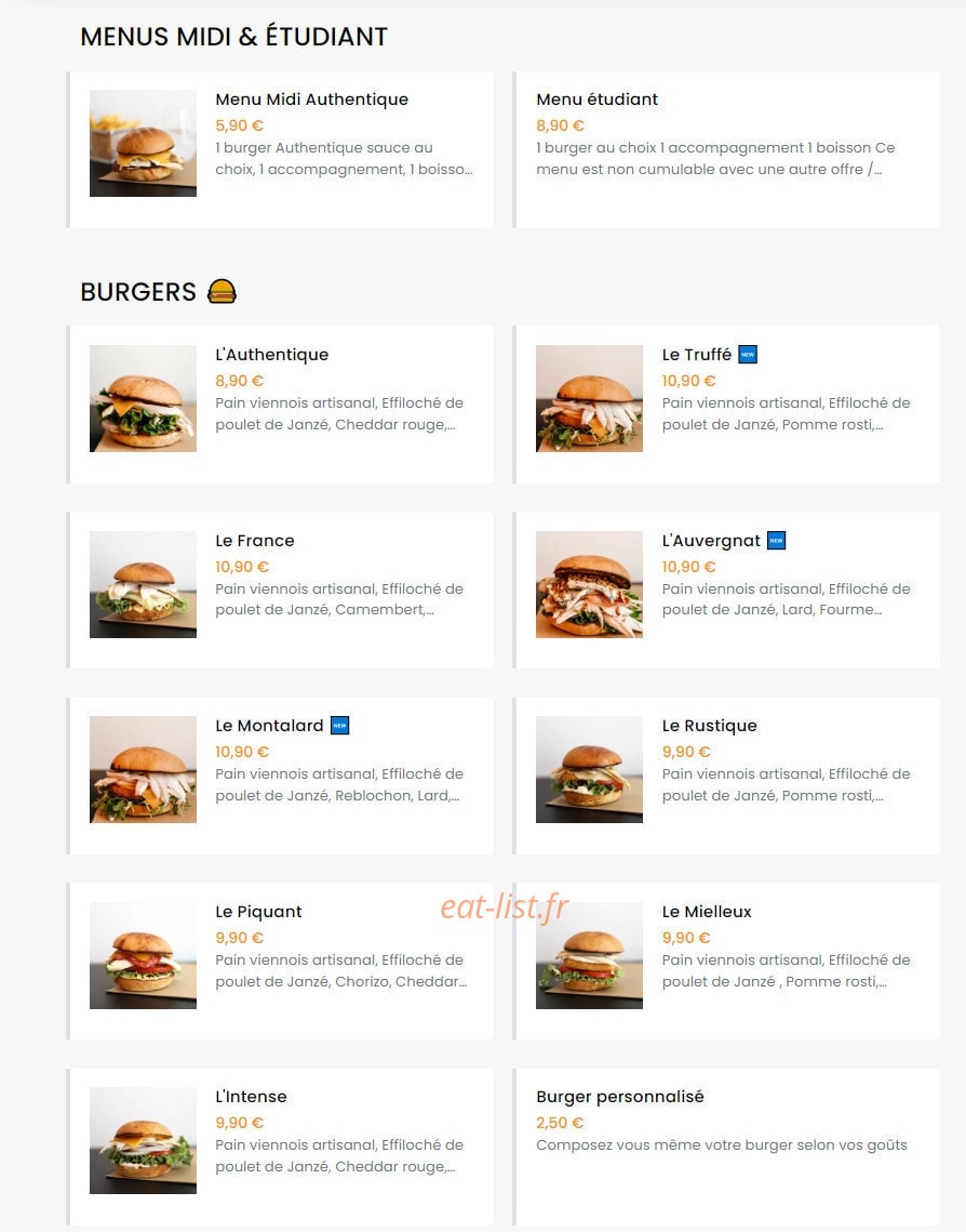 Roast It — carte page 1