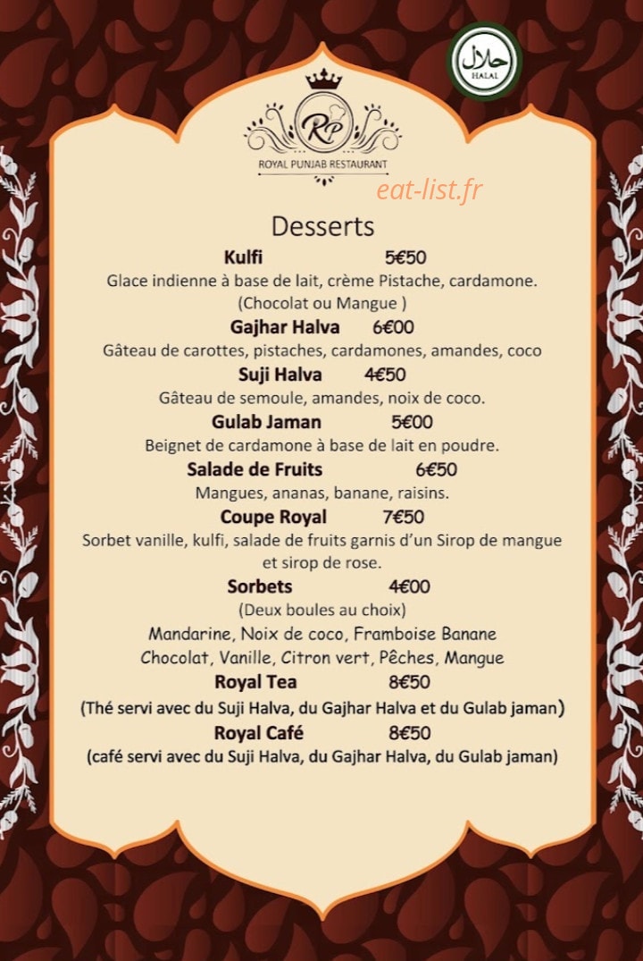 Royal Punjab — carte page 8