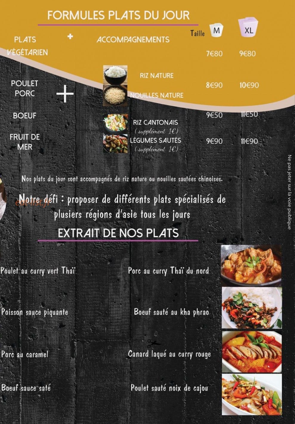 Saphir Thai Express — carte page 3