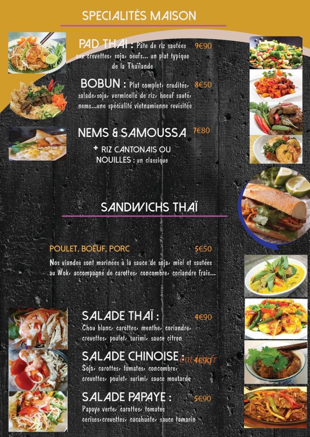 Saphir Thai Express — carte page 2