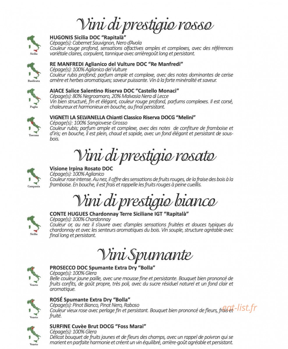 Si Ristorante — carte page 10