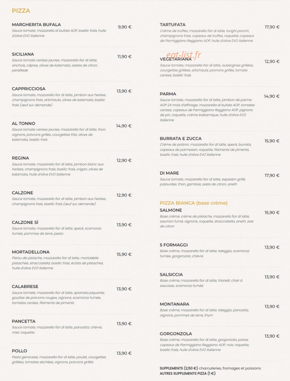 Si Ristorante — carte page 5