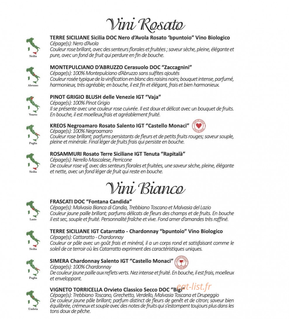 Si Ristorante — carte page 9
