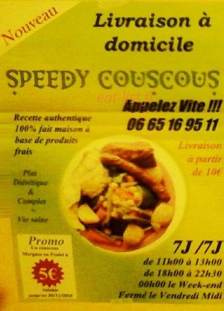 Speedy Couscous — carte page 1