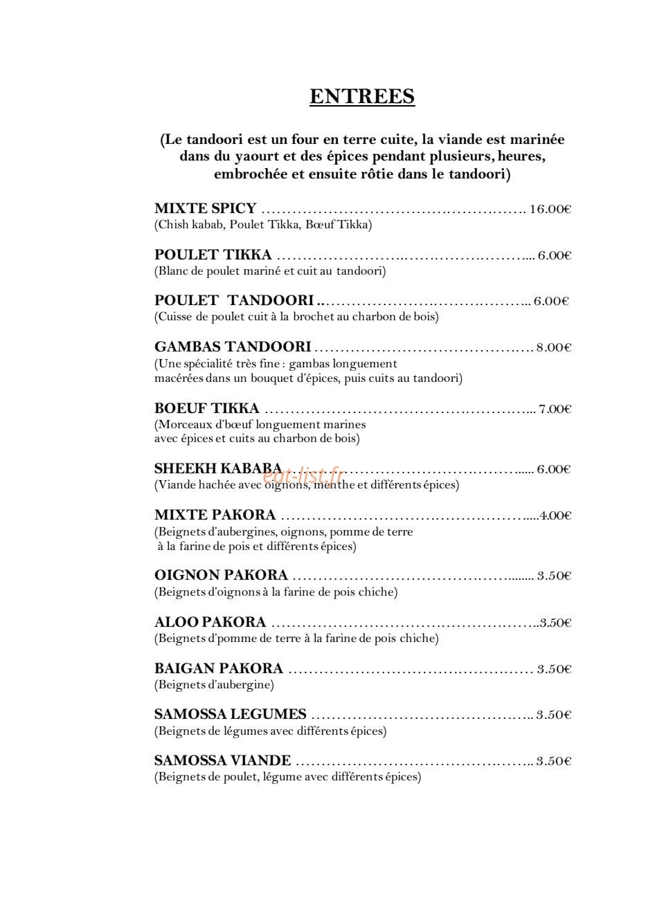 Spicy Brest — carte page 1