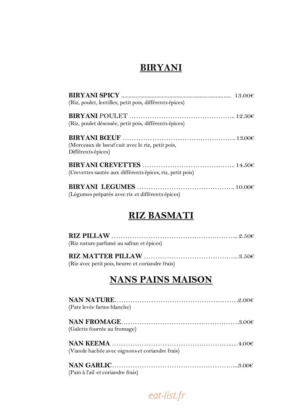 Spicy Brest — carte page 3