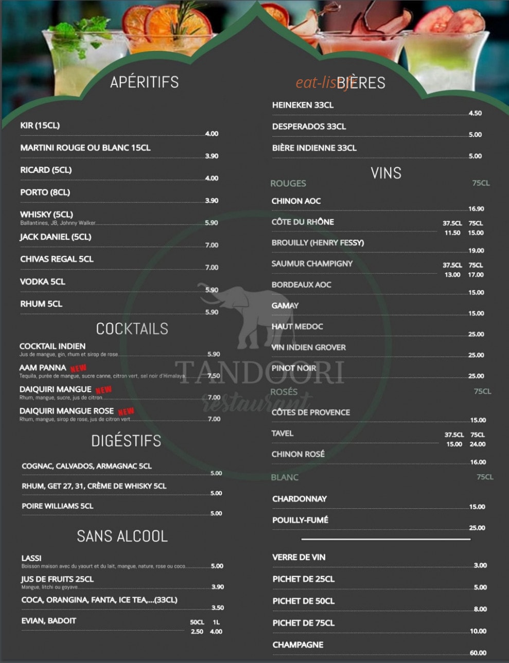 Tandoori — carte page 7