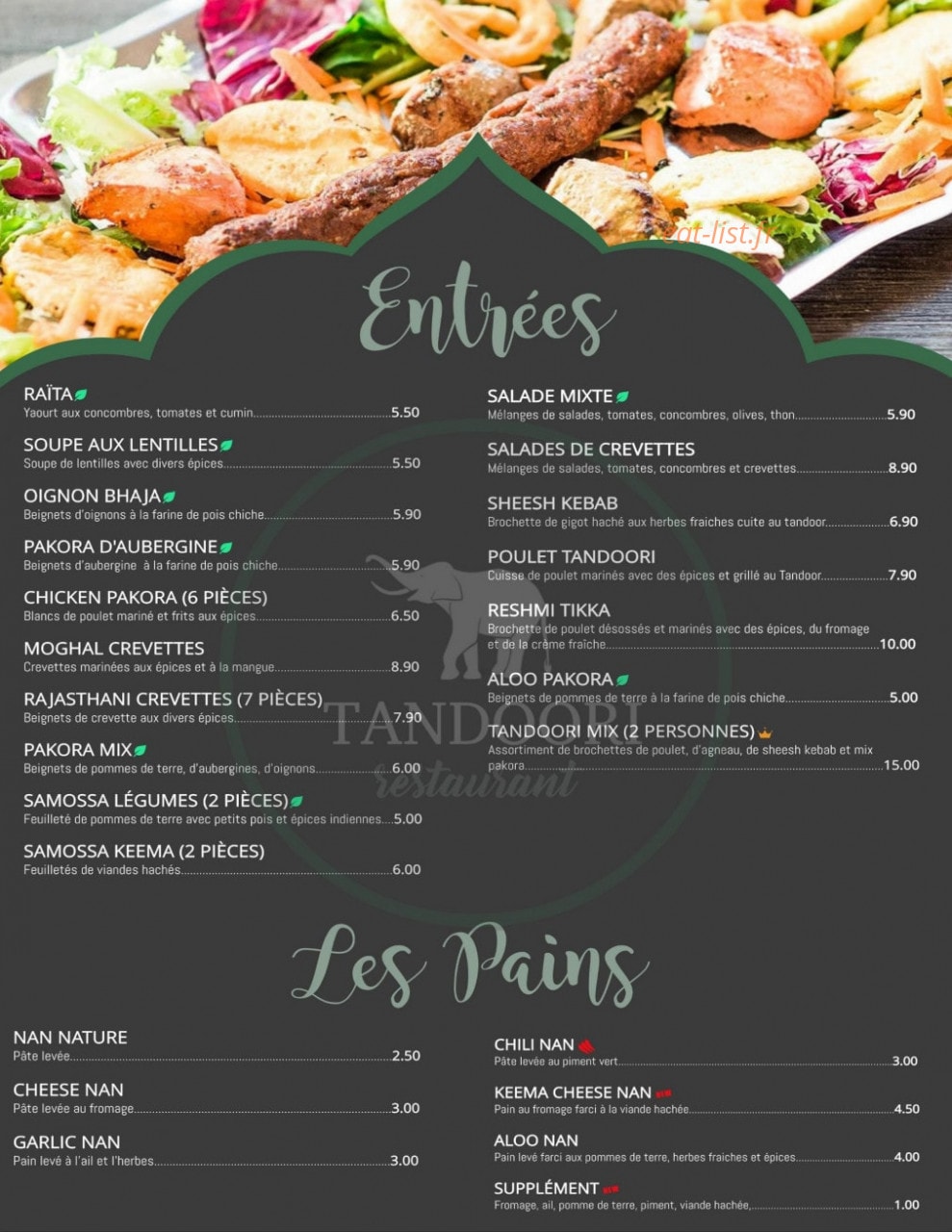 Tandoori — carte page 2