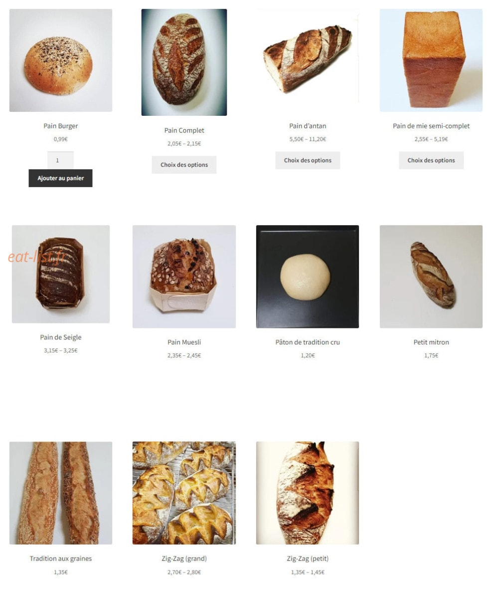 Tartines d'Autrefois — carte page 2