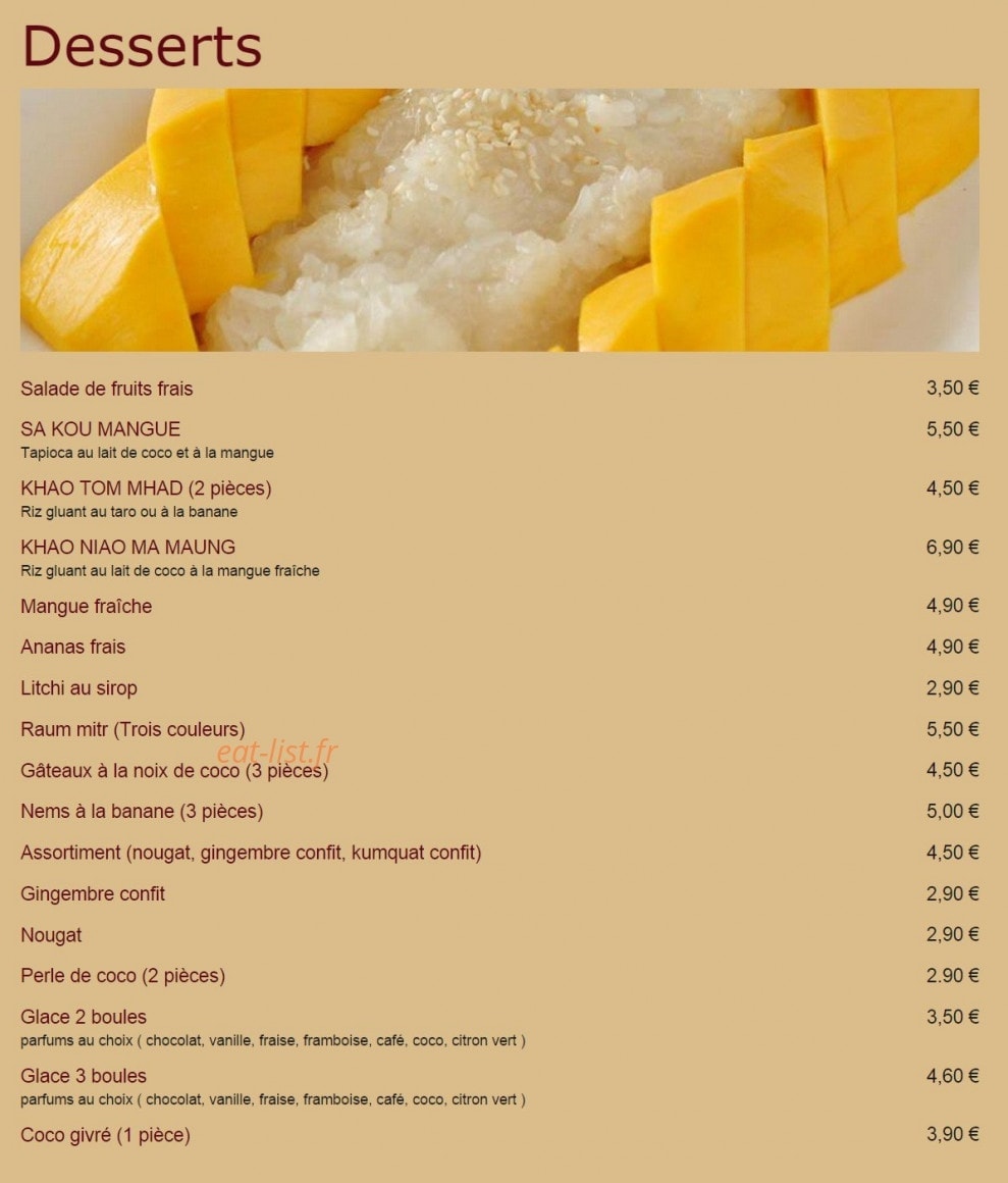 Thai Phuket — carte page 7