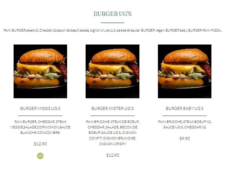 Ugs Cafe — carte page 7