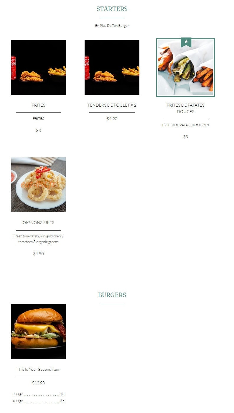 Ugs Cafe — carte page 5