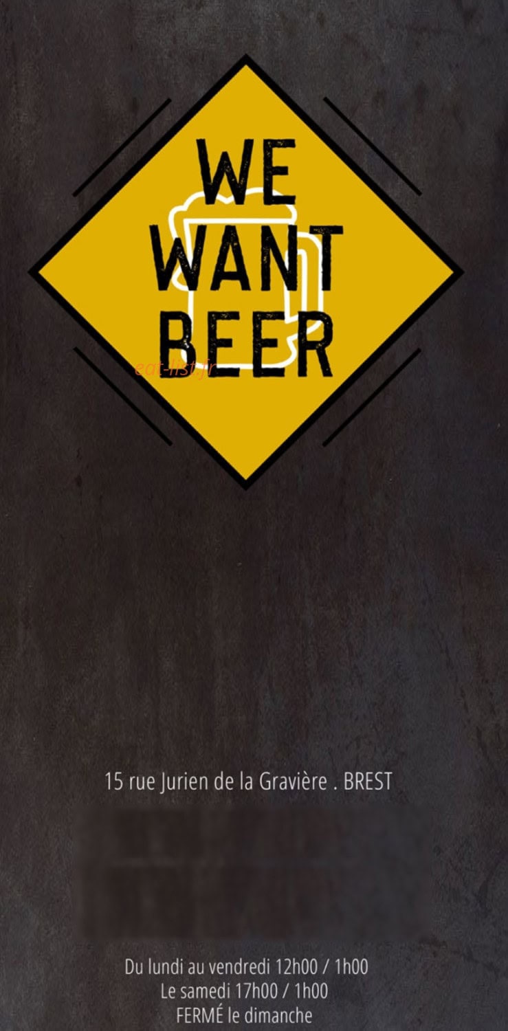 We Want Beer — carte page 1
